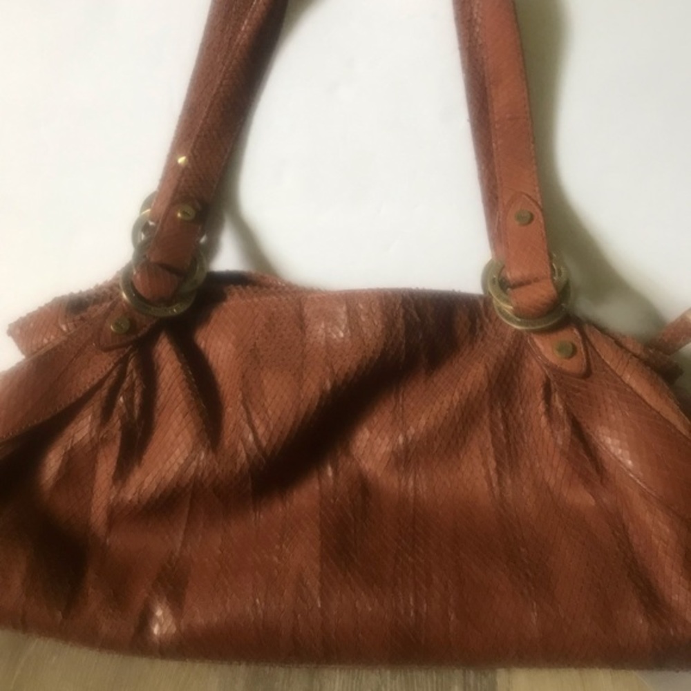 ELAINE TURNER snakeskin brown purse
